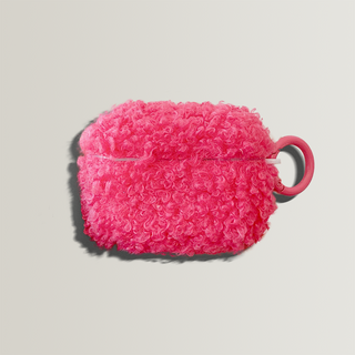 Rose Red Plush Airpods case with ring