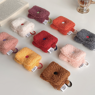 Rectangle Solid Color Fluffy Airpods Case