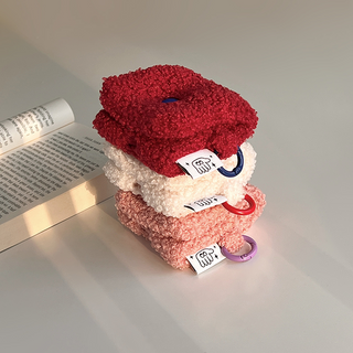 Rectangle Solid Color Fluffy Airpods Case