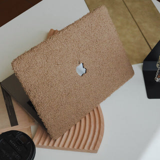 Brown fluffy Macbook Case Cover