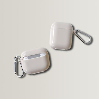 Solid beige Airpods case