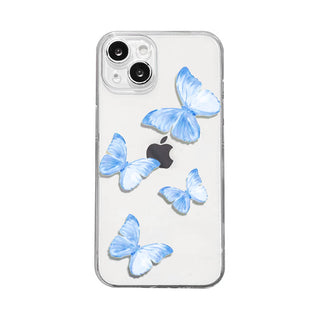 Blue Butterfly Clear Silicone Phone Case