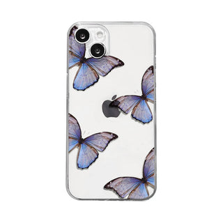 Blue Butterfly Clear Silicone Phone Case