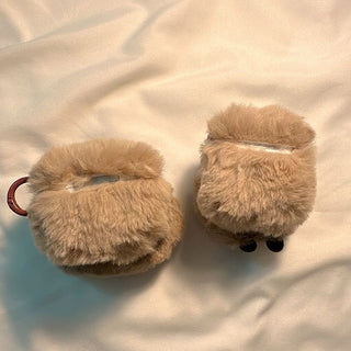 Brown Capybara Fluffy Airpods Case