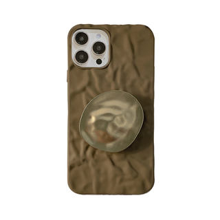 Morandi Colourway Wrinkles Phone Case With Irregular Phone Holder