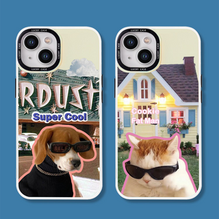 Sunglasses Cat And Dog Silicone Phone Case Couple Case