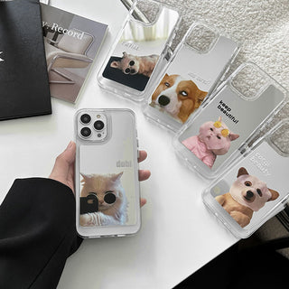 Sunglasses Cat Mirror Face TPU Phone Case Couple Case