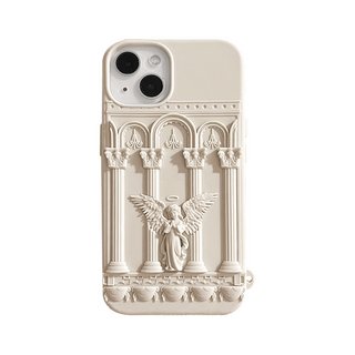Beige 3D Angel Retro iPhone Case Soft silicone Compatible with iPhone Case