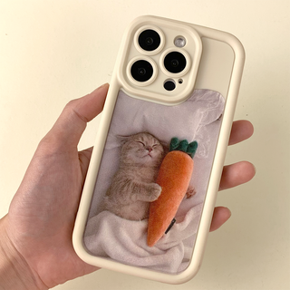 Sleeping Cat Holding carrot phone case