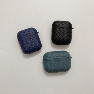 Braided Pattern Leather Airpods Case