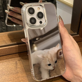 Cute Cats Mirror Phone Case Couple Case