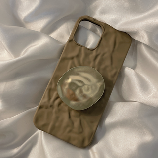 Morandi Colourway Wrinkles Phone Case With Irregular Phone Holder