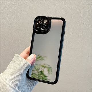 Black Simple Mirror Silicone Phone Case