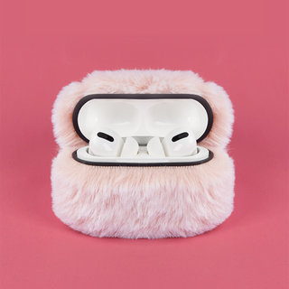 Plush Pink Rabbit Airpods Case