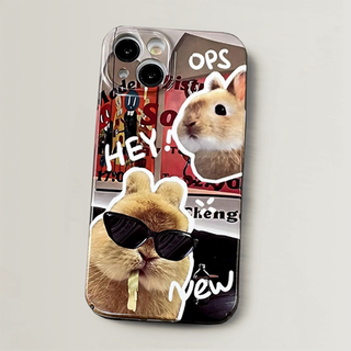 Red Sunglasses Rabbit Silicone Phone Case