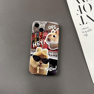 Red Sunglasses Rabbit Silicone Phone Case