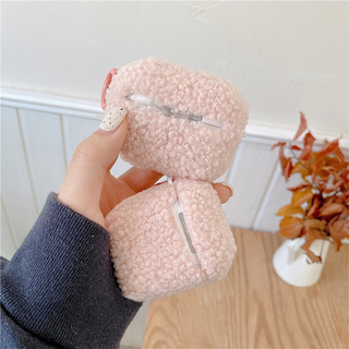 Pink Plush Airpods case with ring