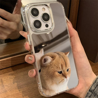 Cute Cats Mirror Phone Case Couple Case