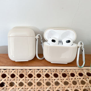 Solid beige Airpods case