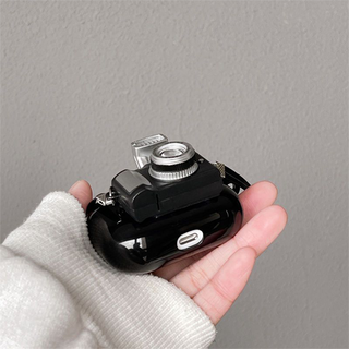 Flash Camera Black Silicone Airpods Case