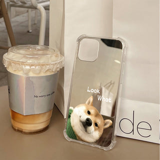 Cute Goofy Dogs Mirror Silicone Phone Case couple case