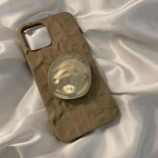 Morandi Colourway Wrinkles Phone Case With Irregular Phone Holder