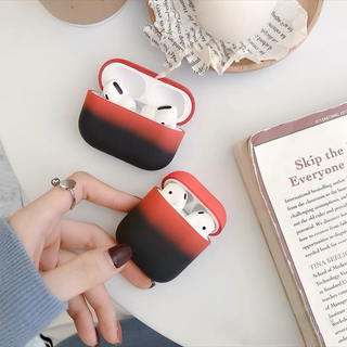 Red and Black Solid Gradient Silicone Airpods case