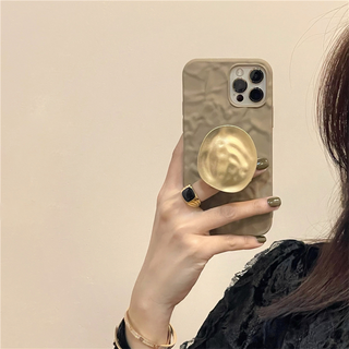 Morandi Colourway Wrinkles Phone Case With Irregular Phone Holder