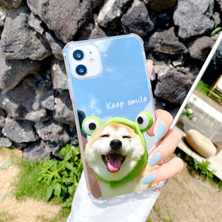 Cute Goofy Dogs Mirror Silicone Phone Case couple case