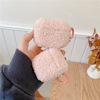 Pink Plush Airpods case with ring