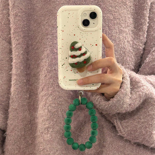 Cute Phone Case With Fluffy Phone Holder And Wrist Chain