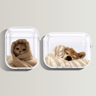 Cats Dogs Pattern Silicone AirPods Case Couple Case