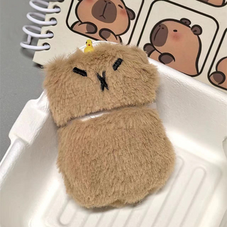 Brown Fluffy Capybara Airpods Case