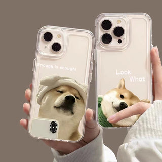 Cute Goofy Dogs Mirror Silicone Phone Case couple case