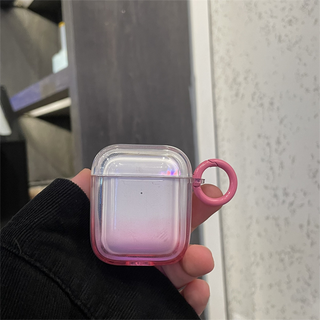 Pink Gradient clear Airpods case