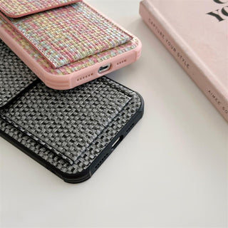 Knitted Pattern Phone Case With Card Holder