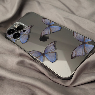 Blue Butterfly Clear Silicone Phone Case