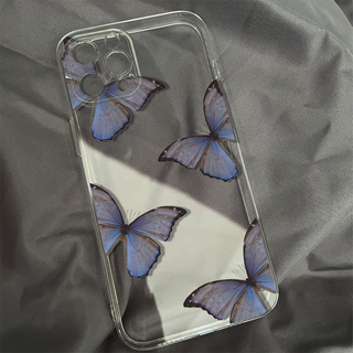 Blue Butterfly Clear Silicone Phone Case